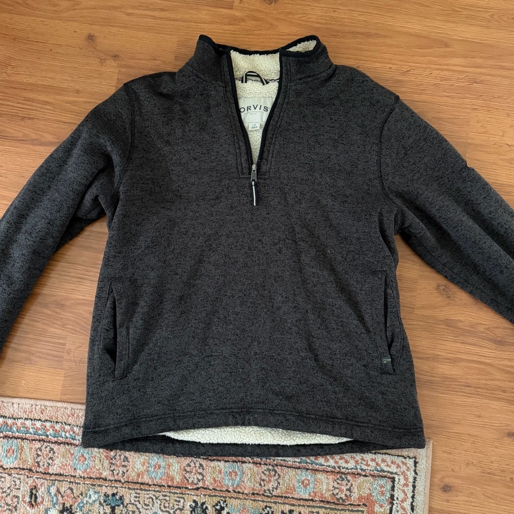 Orvis Charcoal Zip Up Men's Sweater